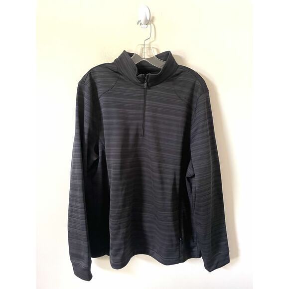 Greg Norman Fleece Pullover Quarter Zip Jacket Black Gray Size Large NEW - Picture 1 of 9